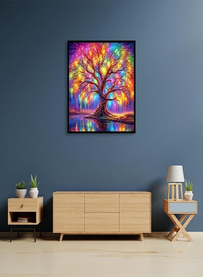 Hudux 5D Diamond Painting Kits for Adult Colourful Tree of Life Diamond Art Kits for Adult Beginners Tree Diamond Painting Full Round Drill Crafts Kit for Home Wall Decor Gift 12x12in - Image 4